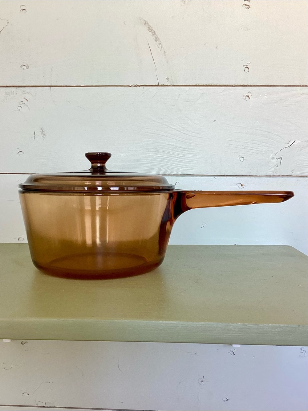 VISION Corning 1.5L Amber Glass Saucepan with Lid V-15-B